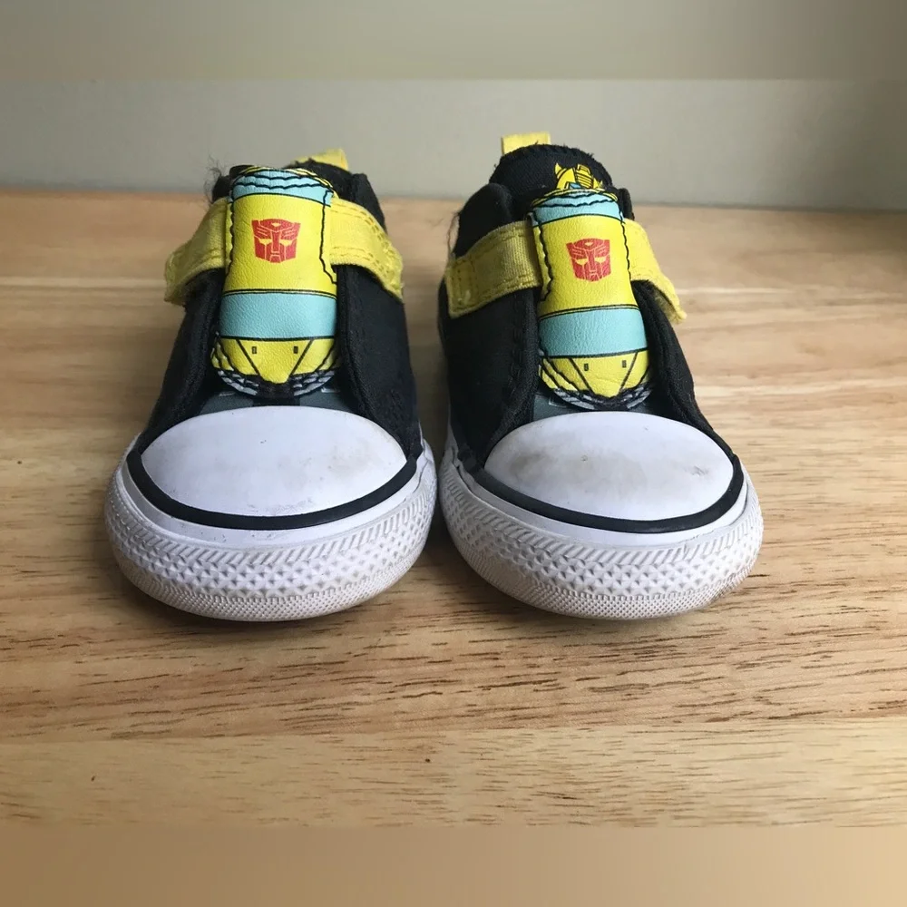 Transformers X Converse Black Yellow Velcro Sneakers Size: US Toddler 5 EUR 21
